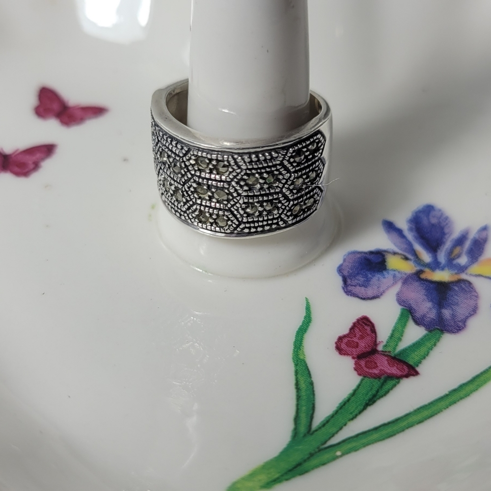 ❤ 925-SILVER VINTAGE RING SIZE 6.5 - Picture 2 of 9